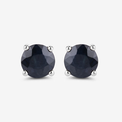 Bids.com 1.70 Carat Genuine Blue Sapphire 10K White Gold Earrings Earrings White Smoke