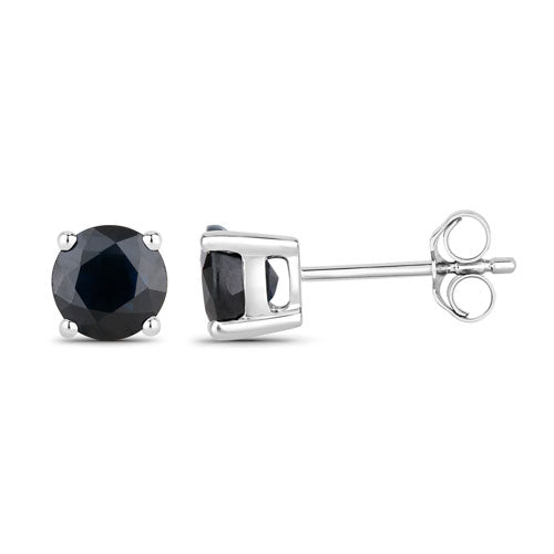 Bids.com 1.70 Carat Genuine Blue Sapphire 10K White Gold Earrings Earrings White Smoke