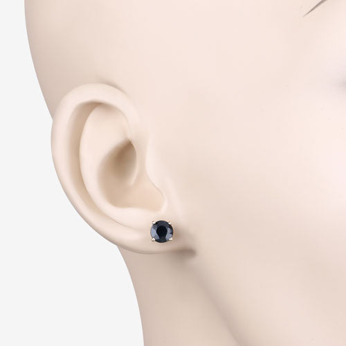 Bids.com 1.70 Carat Genuine Blue Sapphire 10K Yellow Gold Earrings Earrings Antique White