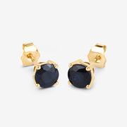 Bids.com 1.70 Carat Genuine Blue Sapphire 10K Yellow Gold Earrings Earrings White Smoke
