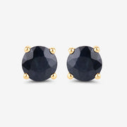 Bids.com 1.70 Carat Genuine Blue Sapphire 10K Yellow Gold Earrings Earrings White Smoke