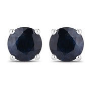 Bids.com 1.70 Carat Genuine Blue Sapphire 14K White Gold Earrings Earrings White Smoke Default Title