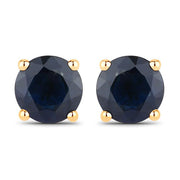 Bids.com 1.70 Carat Genuine Blue Sapphire 14K Yellow Gold Earrings Earrings White Smoke Default Title