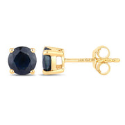 Bids.com 1.70 Carat Genuine Blue Sapphire 14K Yellow Gold Earrings Earrings White Smoke