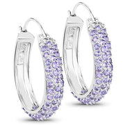 Bids.com 3.06 Carat Genuine Tanzanite .925 Sterling Silver Earrings Earrings White Smoke Default Title