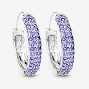 Bids.com 3.06 Carat Genuine Tanzanite .925 Sterling Silver Earrings Earrings White Smoke