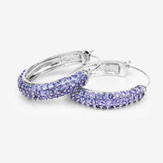 Bids.com 3.06 Carat Genuine Tanzanite .925 Sterling Silver Earrings Earrings White Smoke