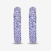Bids.com 3.06 Carat Genuine Tanzanite .925 Sterling Silver Earrings Earrings White Smoke