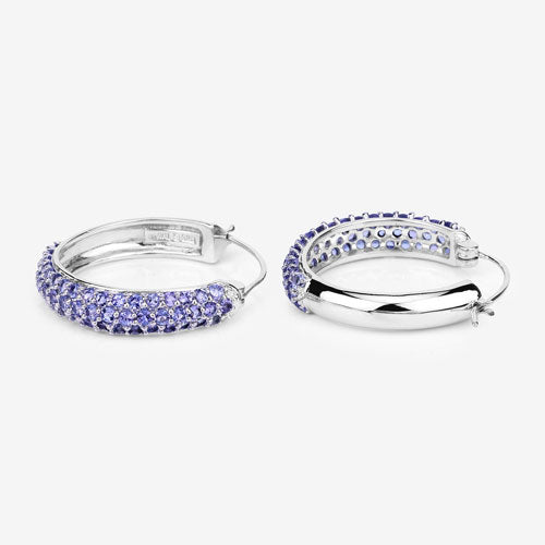 Bids.com 3.06 Carat Genuine Tanzanite .925 Sterling Silver Earrings Earrings White Smoke