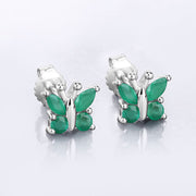 Bids.com 0.88 Carat Genuine Emerald .925 Sterling Silver Earrings Earrings Lavender