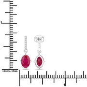 Bids.com 1.75 Carat Genuine Ruby and White Diamond 14K White Gold Earrings Earrings White Smoke