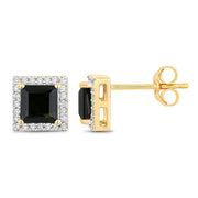 Bids.com 1.55 Carat Genuine Green Tourmaline and White Diamond 14K Yellow Gold Earrings Earrings White Smoke