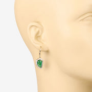 Bids.com 7.56 Carat Genuine Colombian Emerald and White Diamond 14K Yellow Gold Earrings Earrings Peach Puff