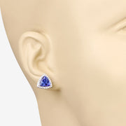 Bids.com 4.62 Carat Genuine Tanzanite and White Diamond 14K White Gold Earrings Earrings Wheat