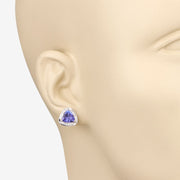Bids.com 3.70 Carat Genuine Tanzanite and White Diamond 14K White Gold Earrings Earrings Wheat