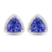 Bids.com 4.24 Carat Genuine Tanzanite 14K White Gold Earrings Earrings White Smoke Default Title