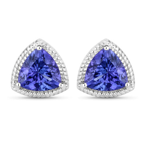 Bids.com 4.24 Carat Genuine Tanzanite 14K White Gold Earrings Earrings White Smoke Default Title