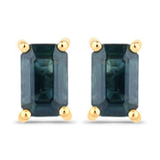 Bids.com 0.80 Carat Genuine Blue Sapphire 14K Yellow Gold Earrings Earrings White Smoke Default Title