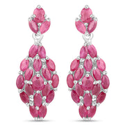 Bids.com 4.12 Carat Genuine Ruby .925 Sterling Silver Earrings Earrings White Smoke Default Title
