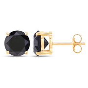 Bids.com 3.84 Carat Genuine Black Diamond 14K Yellow Gold Earrings Earrings White Smoke