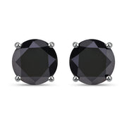 Bids.com 4.25 Carat Genuine Black Diamond 14K White Gold Earrings Earrings Dark Slate Gray Default Title