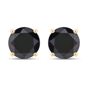 Bids.com 4.30 Carat Genuine Black Diamond 14K Yellow Gold Earrings Earrings Dark Slate Gray Default Title