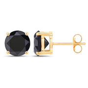 Bids.com 4.30 Carat Genuine Black Diamond 14K Yellow Gold Earrings Earrings White Smoke