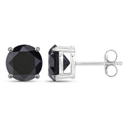 Bids.com 4.91 Carat Genuine Black Diamond 14K White Gold Earrings Earrings White Smoke