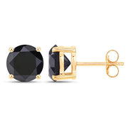 Bids.com 4.91 Carat Genuine Black Diamond 14K Yellow Gold Earrings Earrings White Smoke
