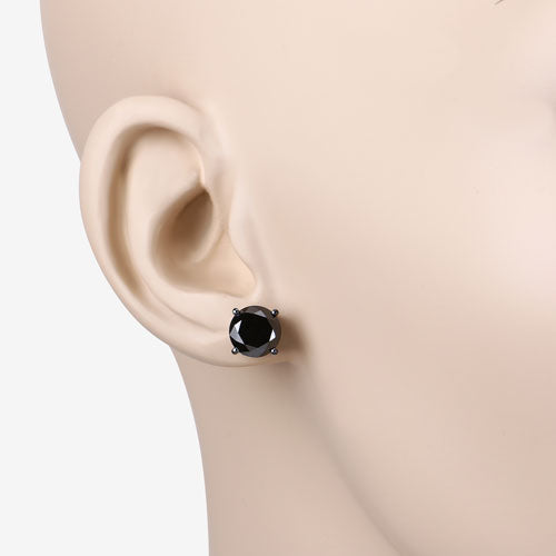 Bids.com 5.41 Carat Genuine Black Diamond 14K White Gold Earrings Earrings Light Gray