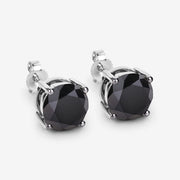 Bids.com 5.41 Carat Genuine Black Diamond 14K White Gold Earrings Earrings White Smoke