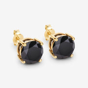 Bids.com 4.91 Carat Genuine Black Diamond 14K Yellow Gold Earrings Earrings White Smoke