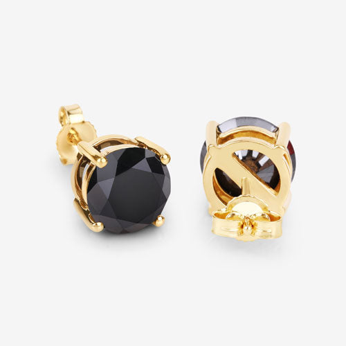 Bids.com 4.91 Carat Genuine Black Diamond 14K Yellow Gold Earrings Earrings White Smoke