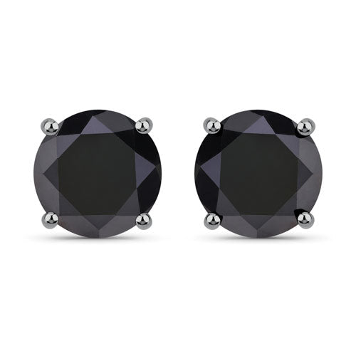 Bids.com 5.41 Carat Genuine Black Diamond 14K White Gold Earrings Earrings Dark Slate Gray Default Title