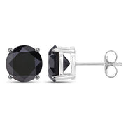 Bids.com 5.41 Carat Genuine Black Diamond 14K White Gold Earrings Earrings White Smoke