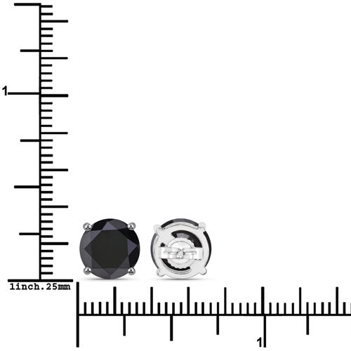 Bids.com 5.41 Carat Genuine Black Diamond 14K White Gold Earrings Earrings White Smoke