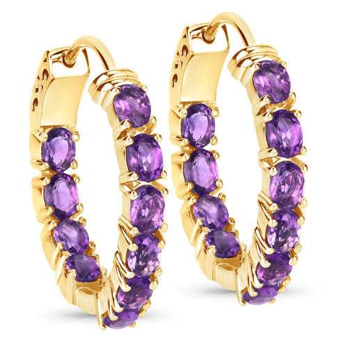 Bids.com 3.20 Carat Genuine Amethyst .925 Sterling Silver Earrings Earrings White Smoke Default Title