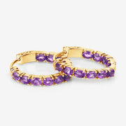Bids.com 3.20 Carat Genuine Amethyst .925 Sterling Silver Earrings Earrings White Smoke