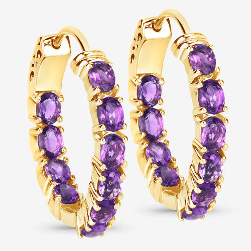 Bids.com 3.20 Carat Genuine Amethyst .925 Sterling Silver Earrings Earrings White Smoke