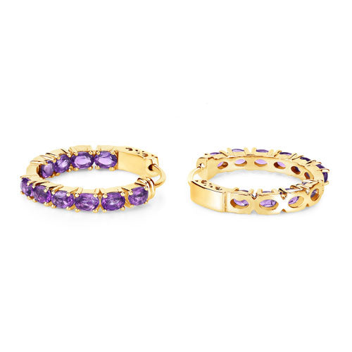 Bids.com 3.20 Carat Genuine Amethyst .925 Sterling Silver Earrings Earrings White Smoke