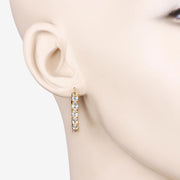 Bids.com 3.80 Carat Genuine Blue Topaz .925 Sterling Silver Earrings Earrings Antique White