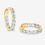 Bids.com 3.80 Carat Genuine Blue Topaz .925 Sterling Silver Earrings Earrings White Smoke