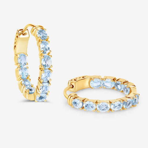Bids.com 3.80 Carat Genuine Blue Topaz .925 Sterling Silver Earrings Earrings White Smoke
