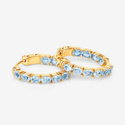 Bids.com 3.80 Carat Genuine Blue Topaz .925 Sterling Silver Earrings Earrings White Smoke