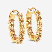 Bids.com 3.20 Carat Genuine Citrine .925 Sterling Silver Earrings Earrings White Smoke