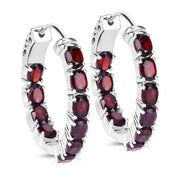 Bids.com 4.00 Carat Genuine Garnet .925 Sterling Silver Earrings Earrings White Smoke Default Title