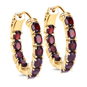 Bids.com 4.00 Carat Genuine Garnet .925 Sterling Silver Earrings Earrings White Smoke Default Title