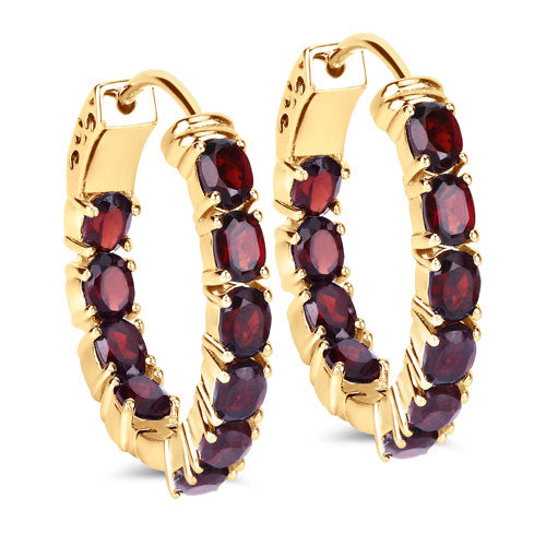 Bids.com 4.00 Carat Genuine Garnet .925 Sterling Silver Earrings Earrings White Smoke Default Title