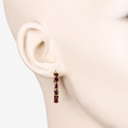 Bids.com 4.00 Carat Genuine Garnet .925 Sterling Silver Earrings Earrings Misty Rose