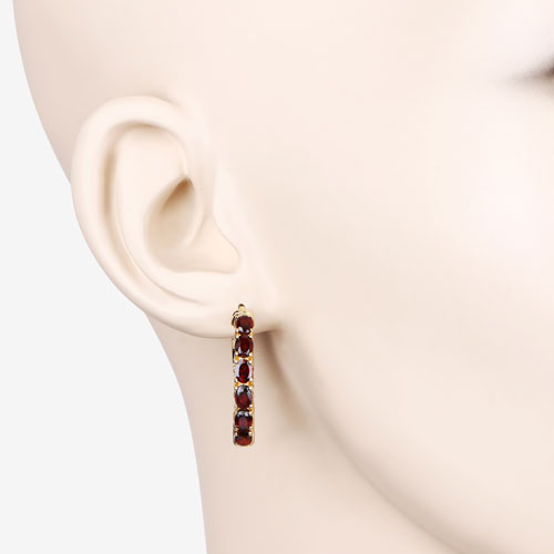 Bids.com 4.00 Carat Genuine Garnet .925 Sterling Silver Earrings Earrings Misty Rose